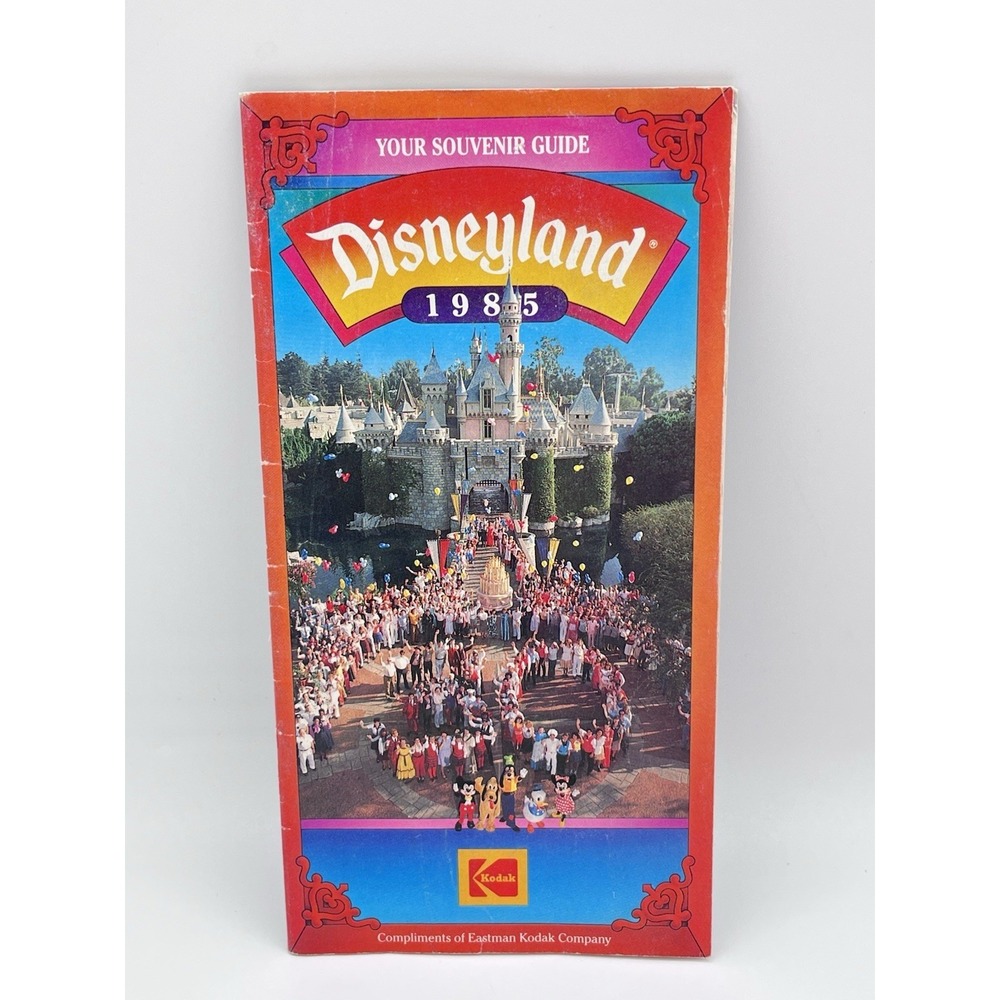 Vintage 1985 Disneyland Souvenir Guide Park Map Kodak Travel Guide Booklet